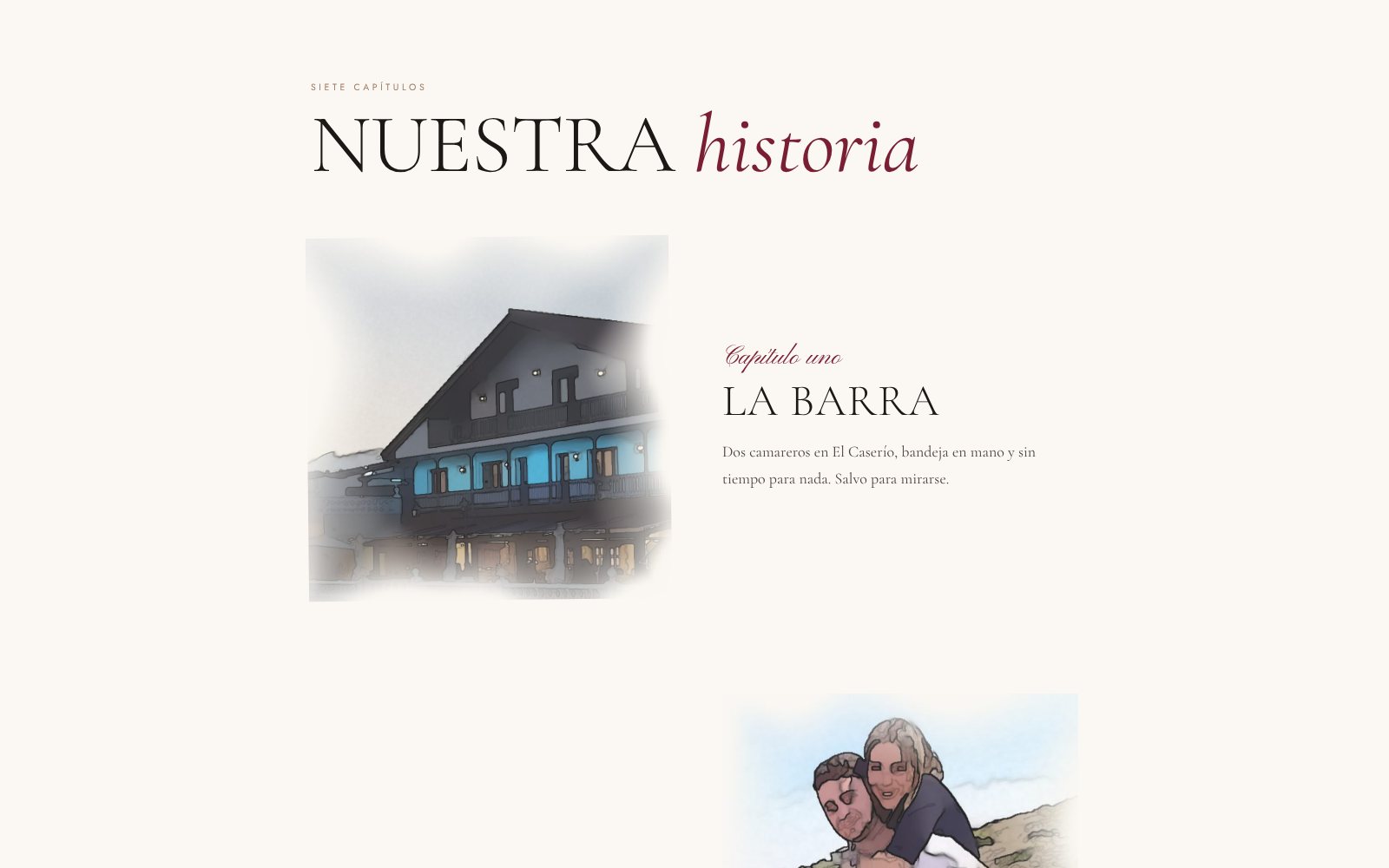 “Our story”, told in seven illustrated chapters.