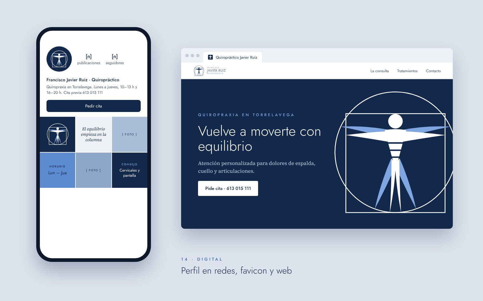 Perfil en redes, favicon y portada web.