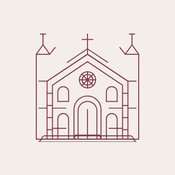 Ilustración de línea de la iglesia