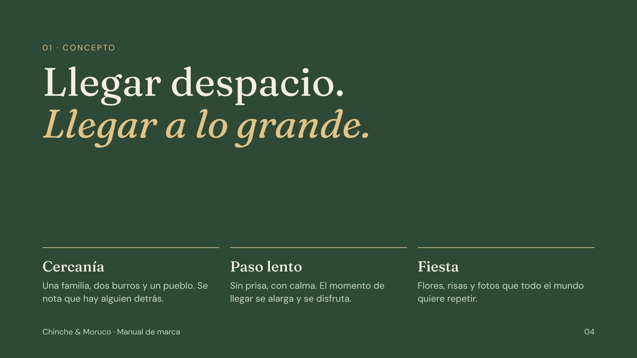 Página de concepto: Llegar despacio. Llegar a lo grande.
