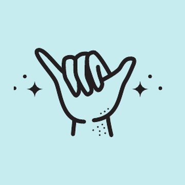 Icono de saludo surfero