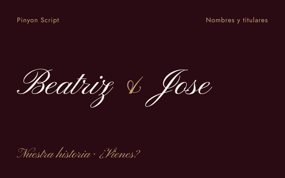 Muestra de la tipografía Pinyon Script
