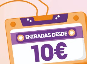 Etiqueta de cassette con el texto Entradas desde 10 €