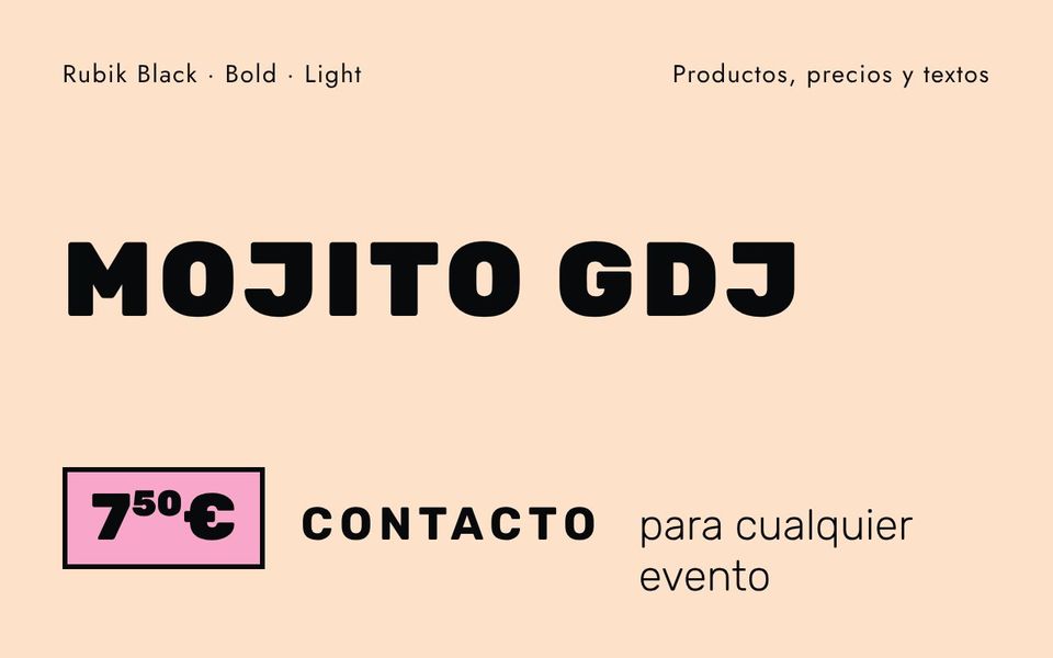 Muestra de la tipografía Rubik
