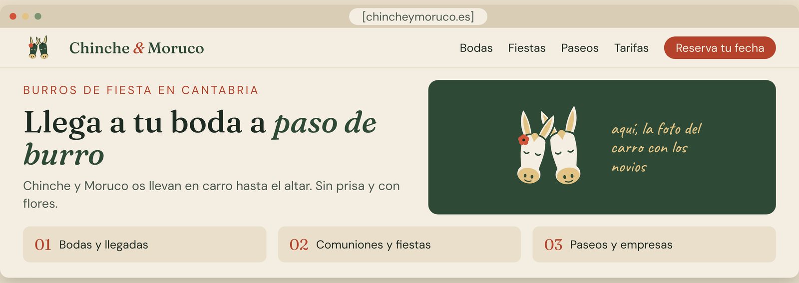 Portada de la web de Chinche y Moruco