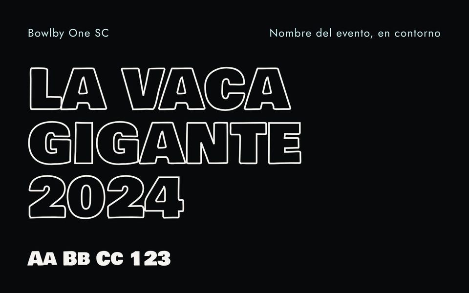 Muestra de la tipografía Bowlby One SC