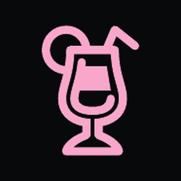 Icono de cóctel en rosa