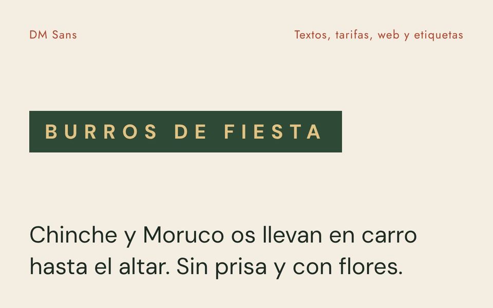 Muestra de la tipografía DM Sans