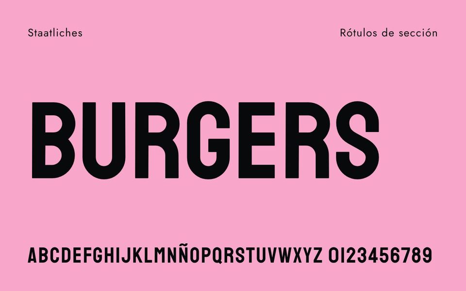 Muestra de la tipografía Staatliches
