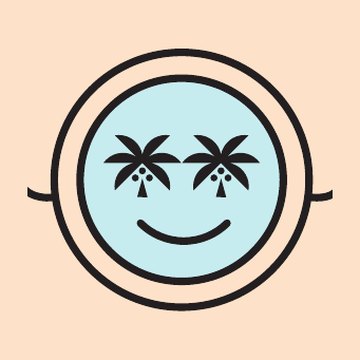 Icono de cara con palmeras