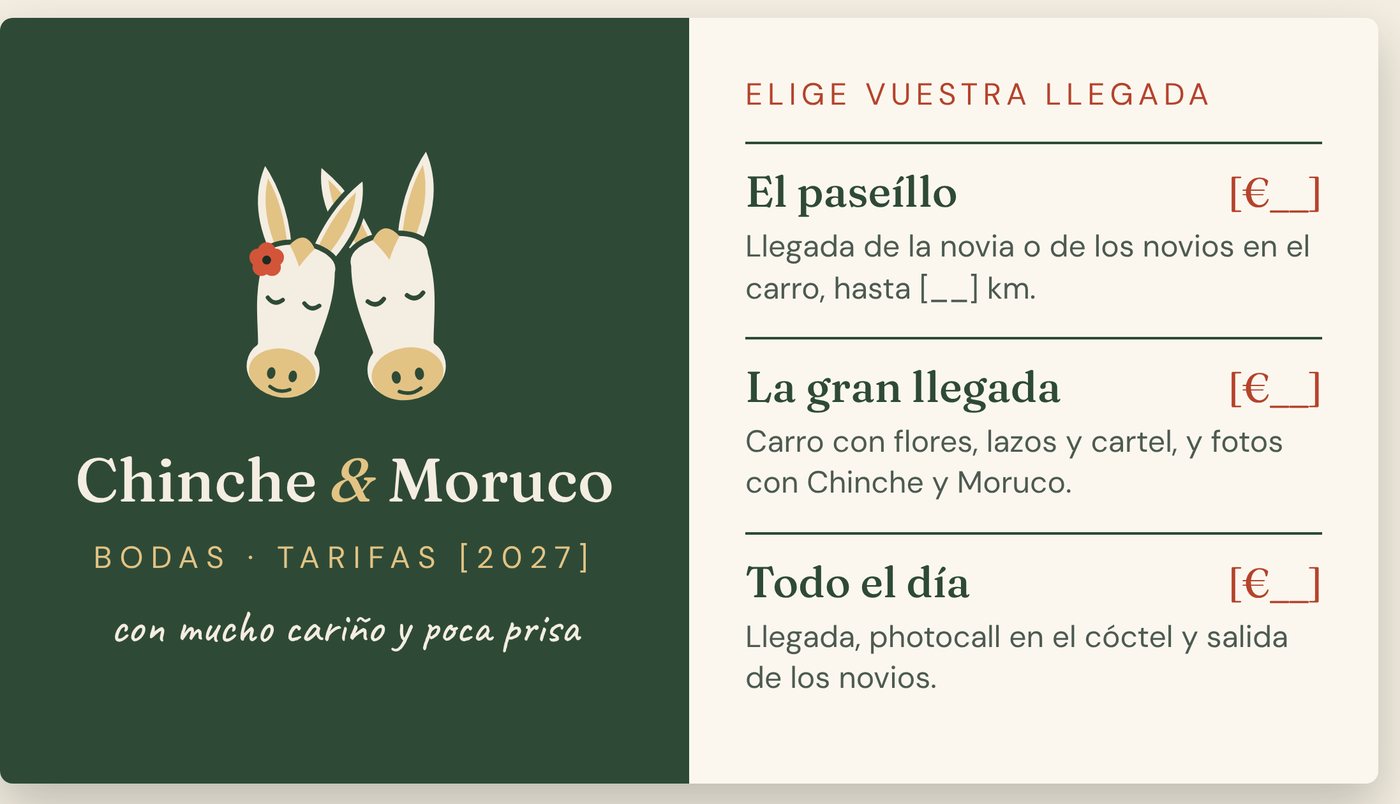Díptico de tarifas para novios